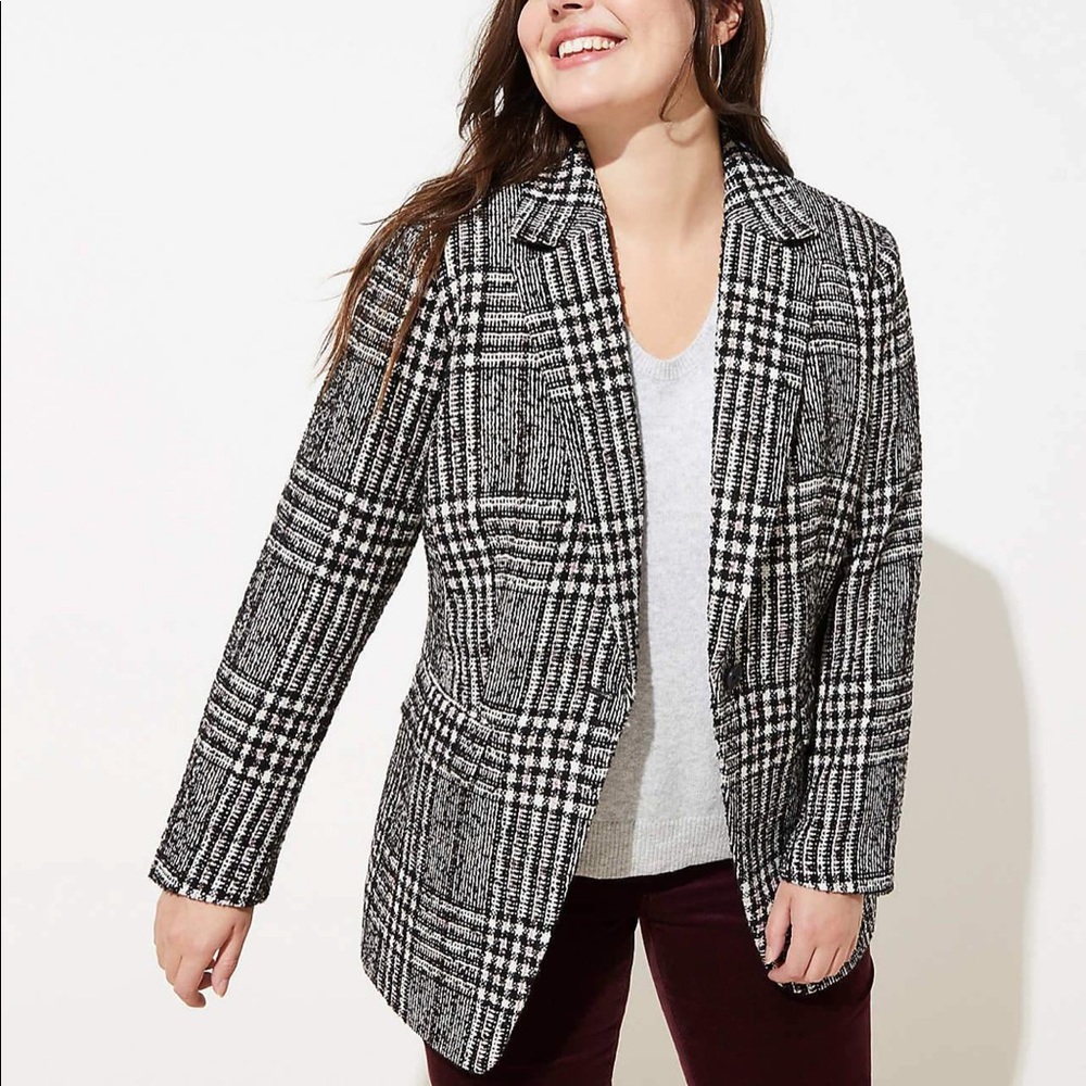 New with tags: Ann Taylor loft plaid tweed blazer